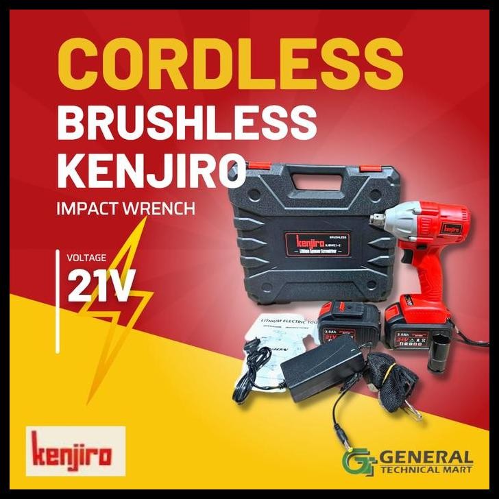 DISKON CORDLESS BRUSHLESS IMPACT WRENCH MESIN IMPACT PEMBUKA BAUT- KENJIRO 