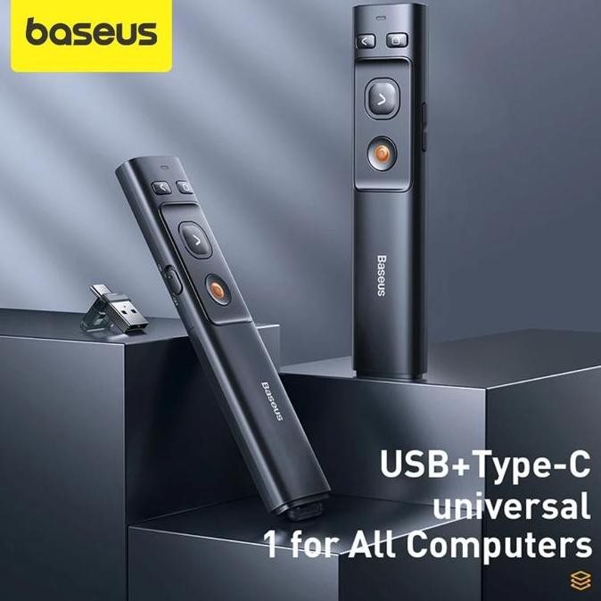 Baseus Wireless Presenter Pointer Pen Remote Control Laser Pointer Pen Presentasi Kualitas Terbaik H