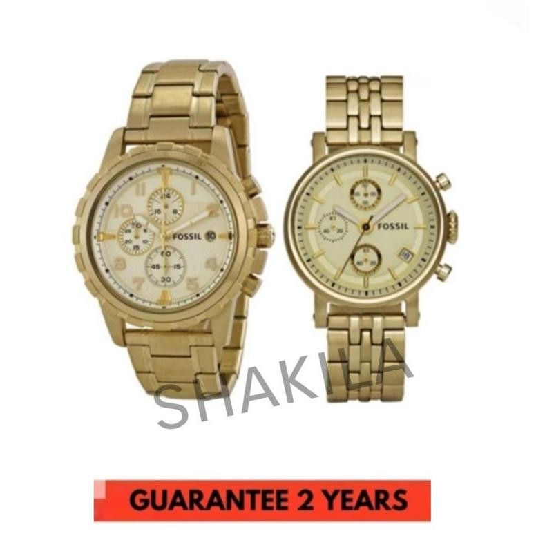 Jam Tangan Couple Fssl Gold Orgnal Fs4867 Es2197 Jam Pria Wanita Ori Fullset Box Paper Bag Original 