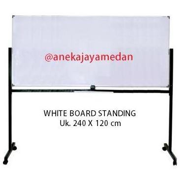 

Papan Tulis White Board 2 Sisi 240 X 120 Cm Standing | Medan New Stok