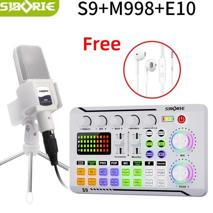 BARU PAKET SOUNDCARD SIBORIE S9 + MIC M998 + HEADSET E10 FULL SET 3 IN 1 SIAP STREAMING