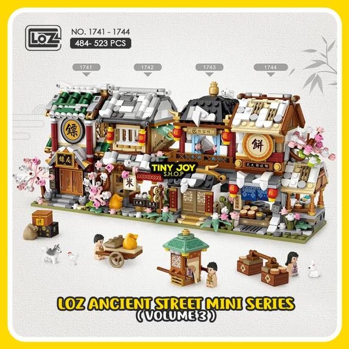 TERBARU LOZ Mini Building Block (Ancient Street Mini VOL. 3) 1741-1744 Mainan Edukasi Kado Lucu Toys