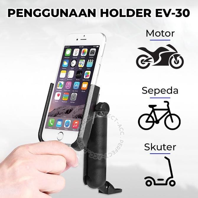 Produk Baru!! Holder HP Motor Stang Besi Dudukan Spion Universal Phone Stand Anti Getar