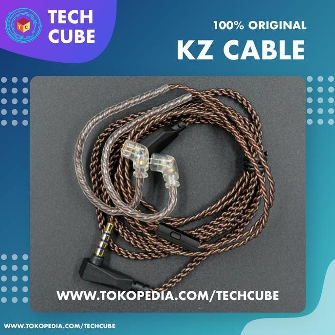 BARU KABEL EARPHONE KZ ZSN ORIGINAL DENGAN MIC - TIPE C / PIN MIC - KABEL HEADSET KZ ASLI