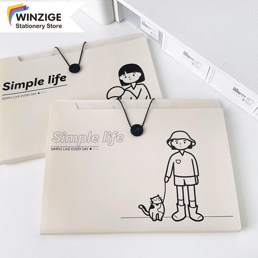 

Winzige Tas File A4 Lucu 8 / 12 Sekat Indeks Bahan Cute Document Bag A4 File Folder Organizer