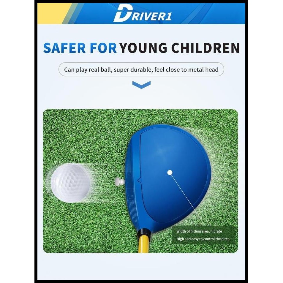 Terbaru Pgm Kids Golf Club Stik Golf Anak Plastik Set Driver Iron Putter + Tas