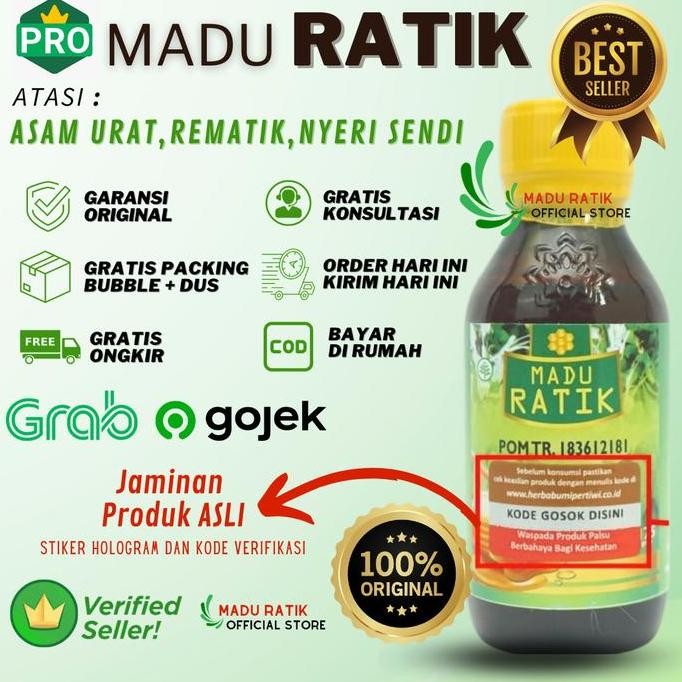 

TERMURAH MADU RATIK ASLI 470GR | ATASI PEGAL, NYERI BETIS & KESEMUTAN