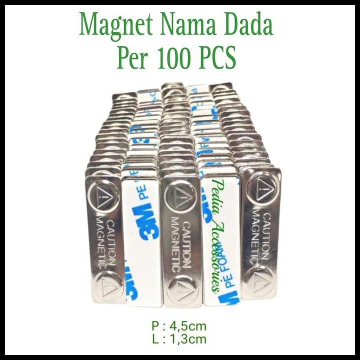 

Terlaris Original Premium Magnet Nama Dada Magnet Name Tag - per 100pcs Best Seller