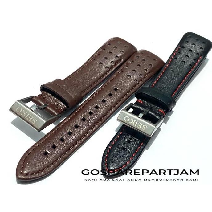 Ori - Strap Kulit Original Seiko Barcelona Sportura Leather Watch Band Eksklusif