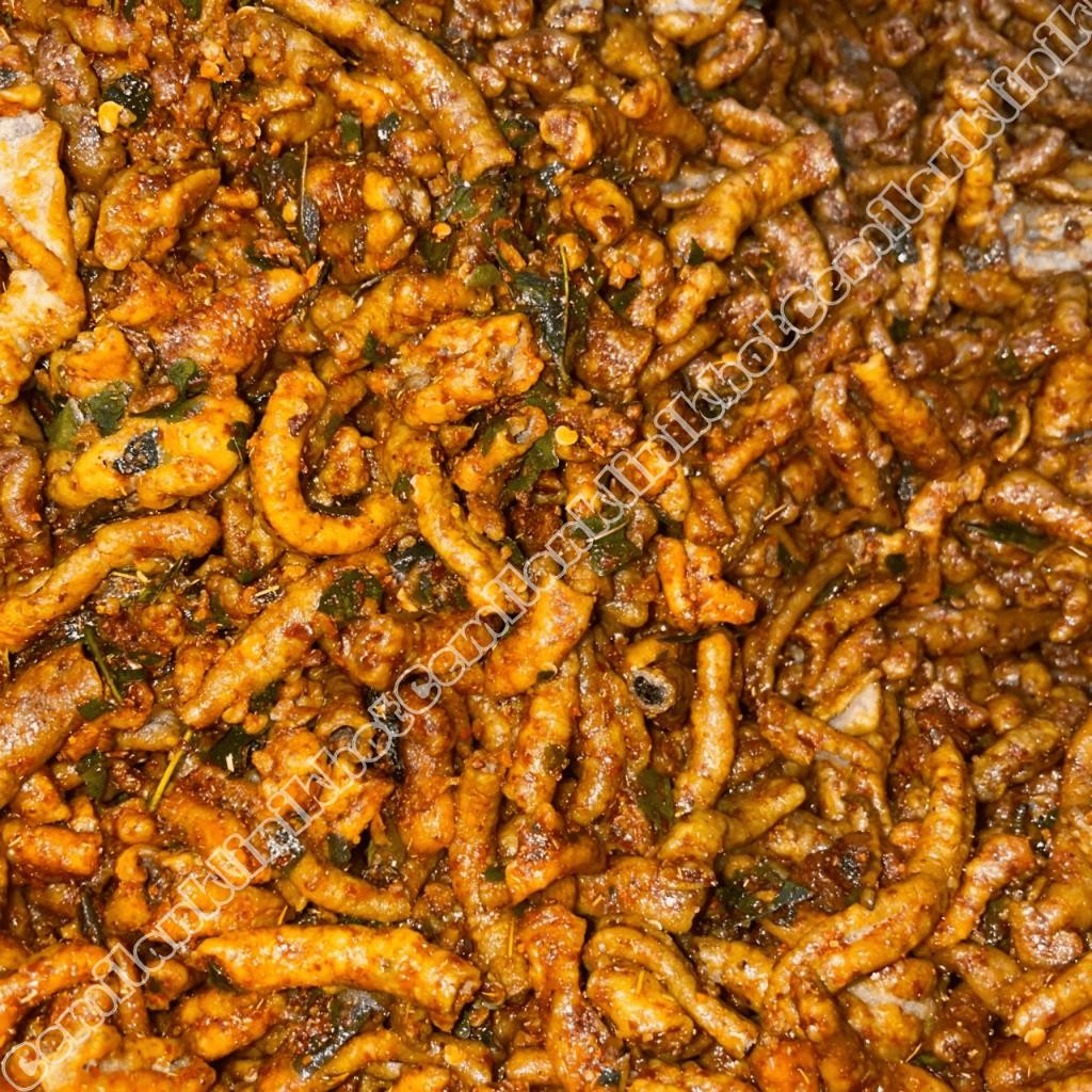 

Usus Krispi / kripik usus 1 KG / 1KG usus Crispy bumbu Pedas daun jeruk Ori!!