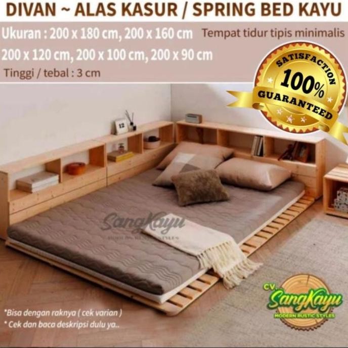 Tempat tidur kayu DIVAN 200x160x3 cm Ranjang Alas  kasur spring bed