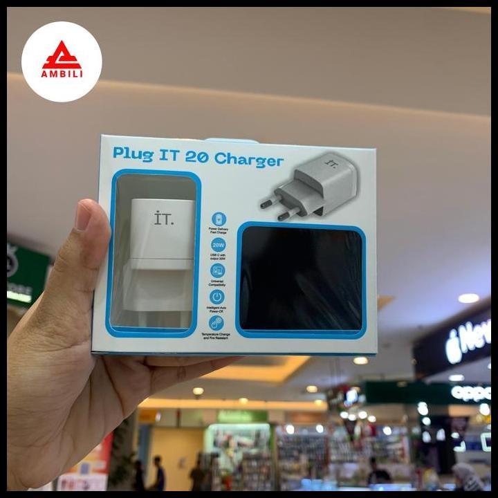 Terlaris IT PLUG 20W CHARGER IPHONE IPAD FAST CHARGING 20 WATT USB C ORIGINAL Adaptor Kabel White Ca