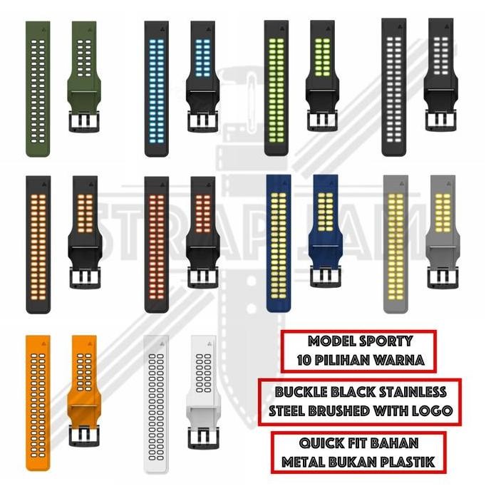 Ori - Strap Garmin Fenix 5X 6X 51Mm Quick Fit 26Mm Tali Jam Sporty Trd