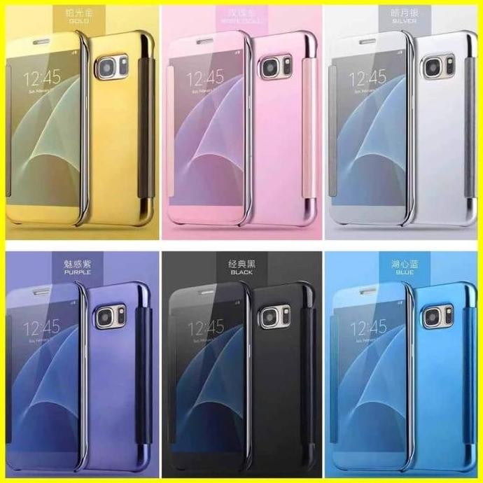 Sale Flip Mirror Case Samsung Galaxy S7 Edge Clear View Standing Cover Ori