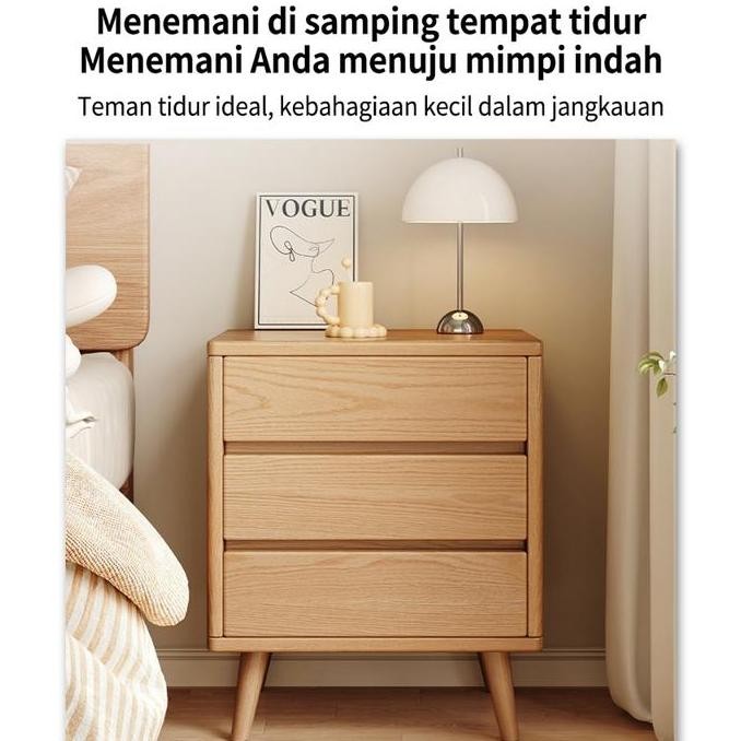 Hidup Meja Nakas Minimalis Laci Kamar Tidur Meja samping tempat tidur 2/3 Laci