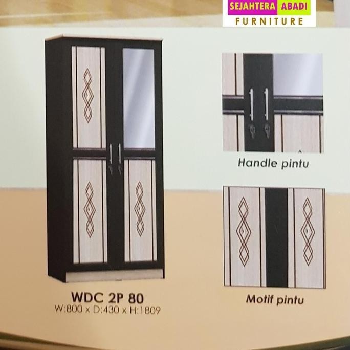 lemari pakaian 2 pintu cermin SAF by OLYMPIC FURNITURE murah