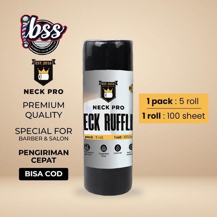 NECK PRO TISU LEHER BARBERSHOP PREMIUM  1 SLOP / TISU LEHER HITAM / TISU LEHER PUTIH / PAKET TISU LE