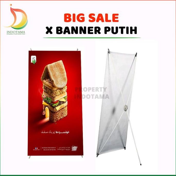 ready X BANNER STANDING BANNER STAND BANNER 60X160 CM FIBER PUTIH (KERANGKA)