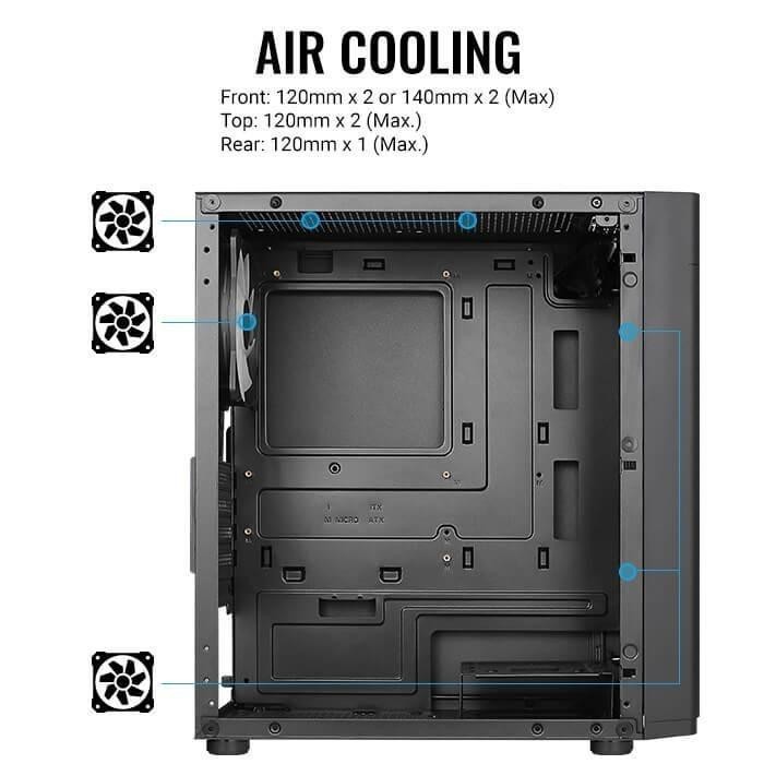 DS CASING AEROCOOL HEXFORM V2 - FREE 3 FAN FRGB - M-Atx