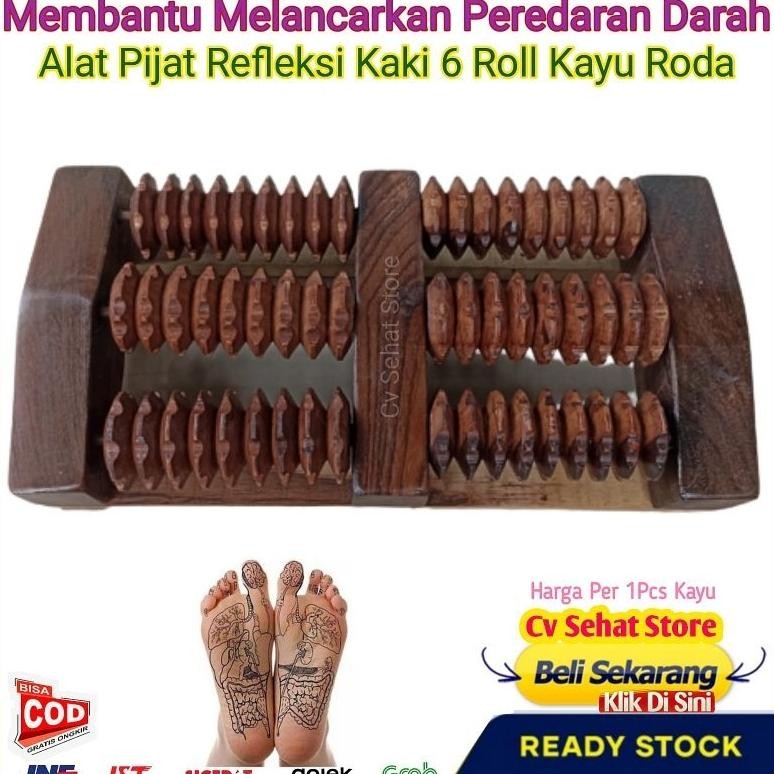 Alat Pijat Kayu Model Roll 6 Terapi Refleksi Telapak Kaki Dan Tangan Pijet Tradisional Pijit Reflexi