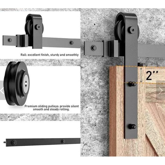 Pintu Geser Barn Door Sliding Besi Rel Pintu Geser Door Track 2 Meter