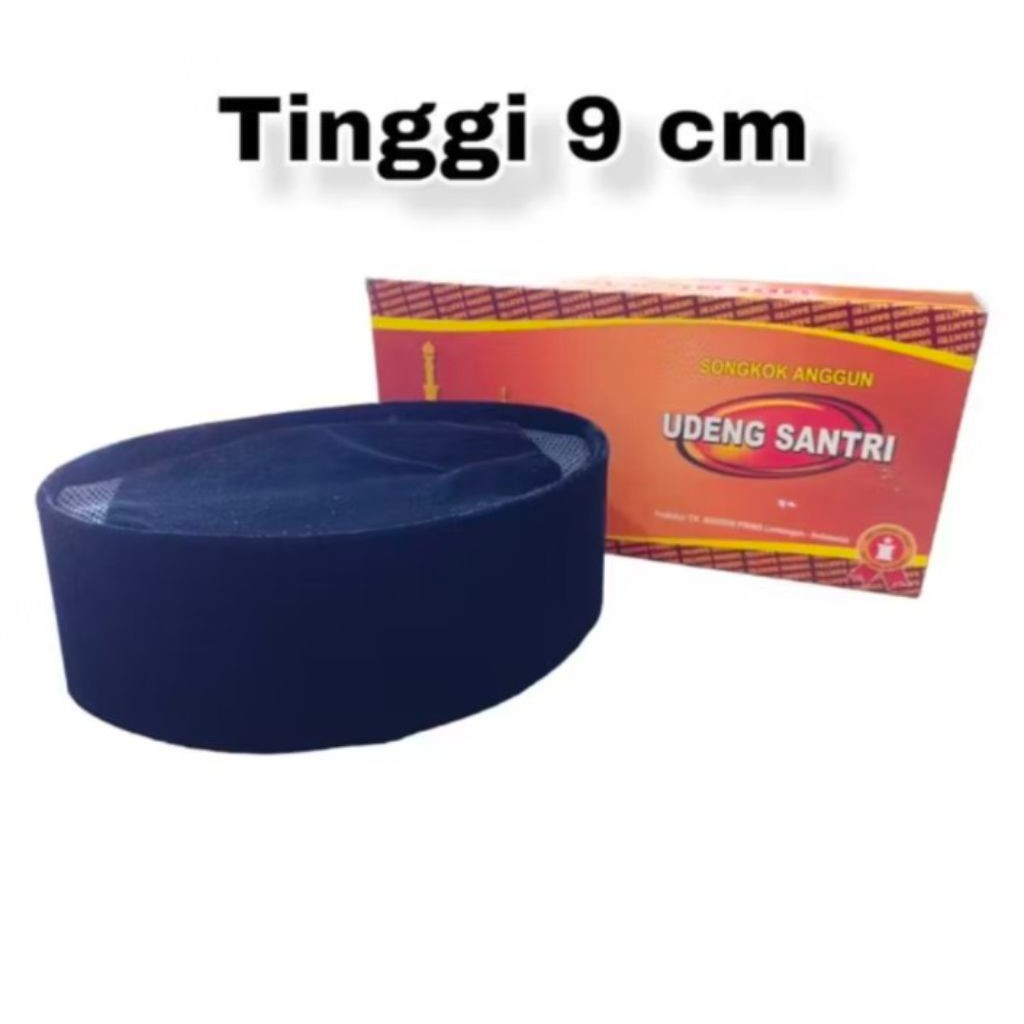 Songkok Udeng Santri / Songkok Hitam Polos / Songkok Dewasa / Peci Hitam / Songkok Hitam / Kopyah