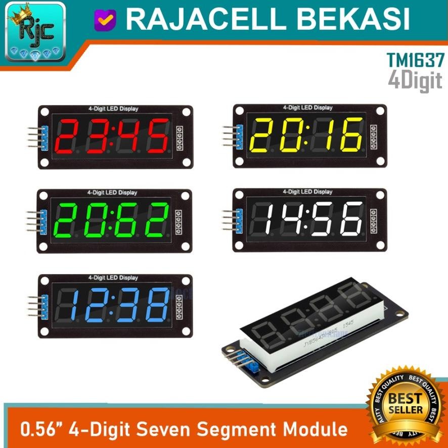 Module Seven Segment 4-Digit 0.56" TM1637 LED 7-Segment Display RGBYW DiM