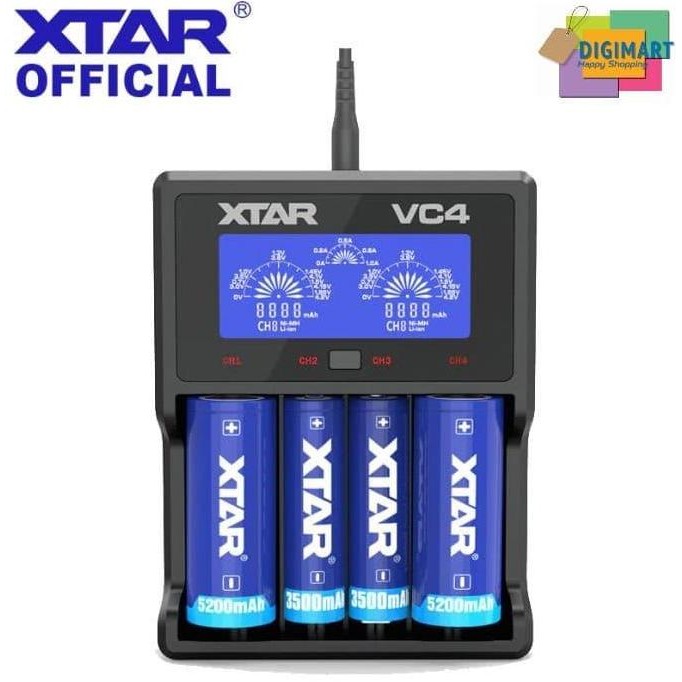Diskon Xtar Vc4 Charger Baterai 4 Slot Lcd | Charger Li-Ion & Ni-Mh Battery