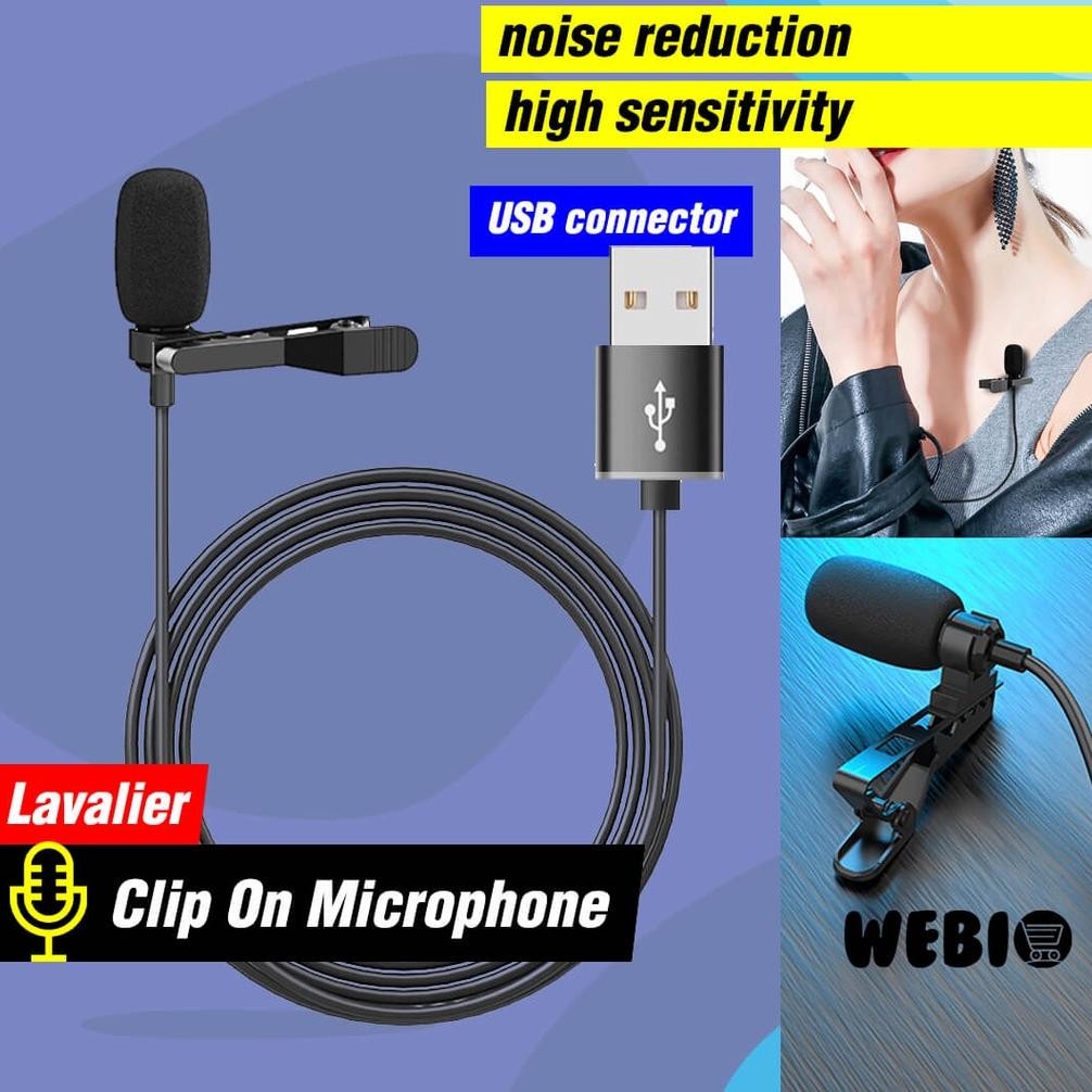 Mic Clip On L20 Microphone USB Microfon Klip Mini Mikrofon PC Laptop Mikropon Rekaman Recording Jepi