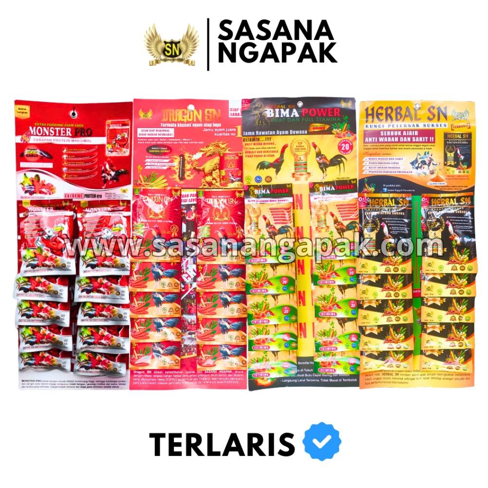 NEWW Jamu Ayam Laga Monster Pro Bima Power Dragon SN dan Herbal SN