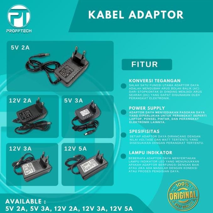 Adaptor 12V 5A / Adaptor 12 Volt 5 Ampere,Original