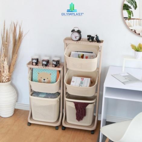 KERANJANG BAJU KERANJANG MAINAN KERANJANG DAPUR KERANJANG PLASTIK SERBAGUNA OLYMPLAST OFT SUSUN 3 MU