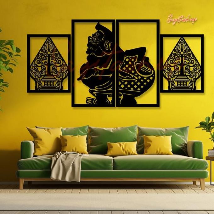 Sj Dekorasi Dinding Pajangan Ruang Tamu Wayang Semar Dekorasi Vintage Laser Cut Minimalis