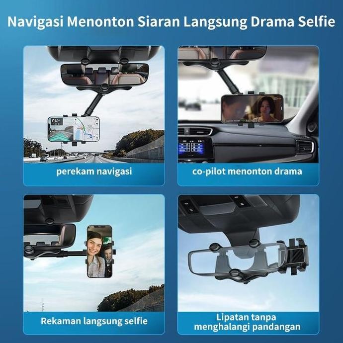 Promo / Terlaris Holder Hp Mobil Jepit Dashboard Spion Original 360 Derajat Car Phone Bracket Holder