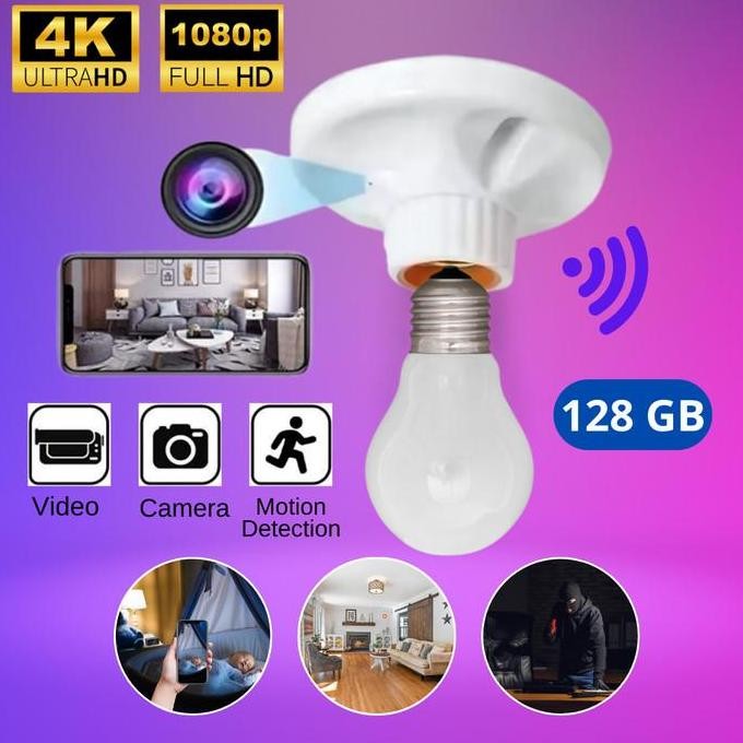 ASLI KAMERA CCTV MINI SOCKET WIRELESS FITTING LAMPU TEKNOBI KAMERA 360 TANPA KABEL