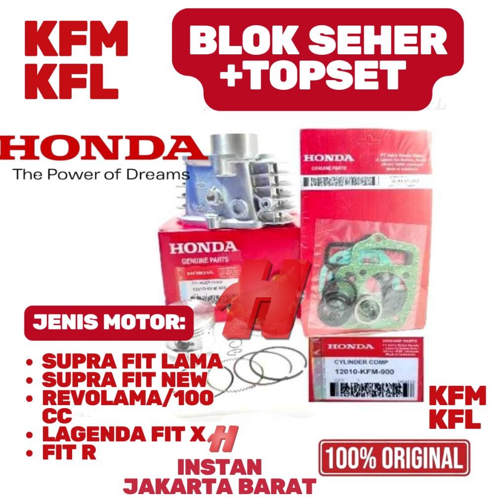 ORIGINAL GRANSI BLOK SEHER ASSY +TOP SET KODE KFM-KFL LEGENDA SUPRA  FIT LAMA SUPRA FIT NEW KFM-KFL.