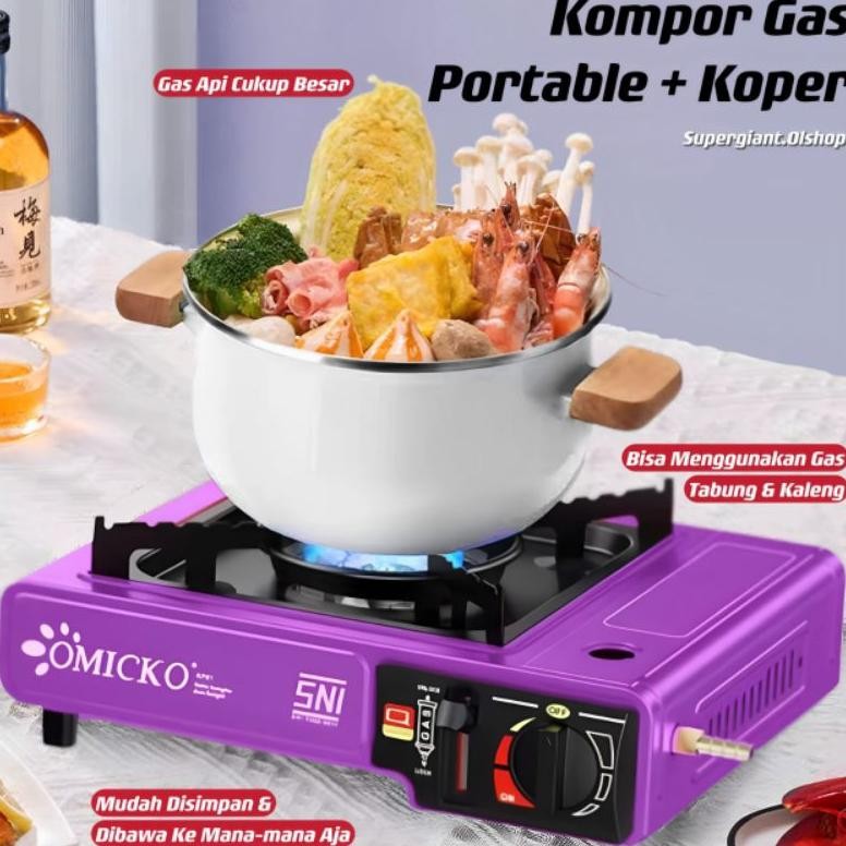 Terlaris Omicko Kompor Gas Portabel 1 Tungku Kompor Portabel Gas 2 In 1 Kompor