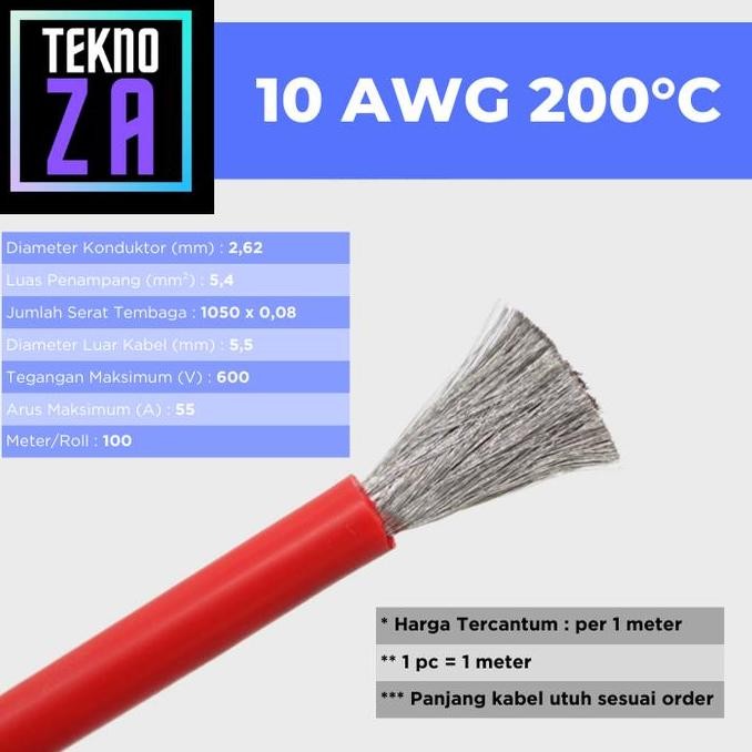 ASLI KABEL SILICONE 10 AWG PREMIUM SUPER FLEKSIBEL & TAHAN PANAS - KABEL POWER ESC RC DRONE
