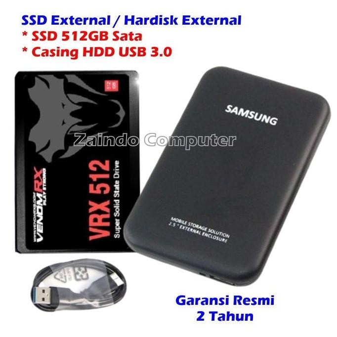 SSD EXTERNAL 512GB SSD 512GB + CASING HDD 2.5 USB 3.0 HARDISK EXTERNAL 512GB  HARDISK EKSTENAL 512GB