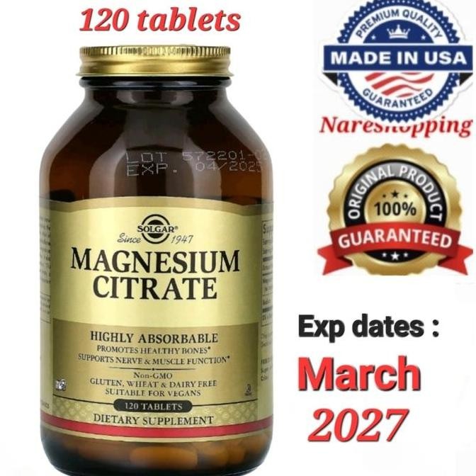 Solgar Magnesium Citrate, 120 Tablets USA