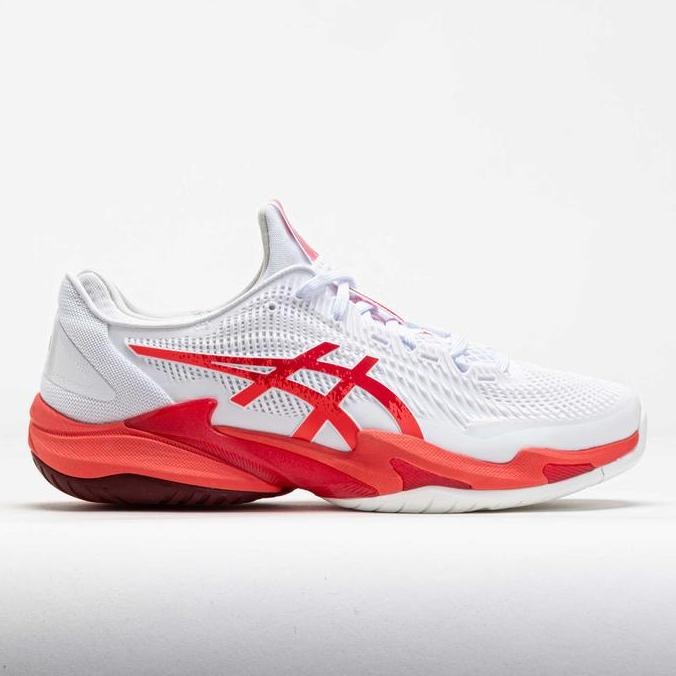 New Sepatu Tenis Asics Court Ff 3 Novak White Electrical Red / Asics Court Ff Novak Tennis Shoes