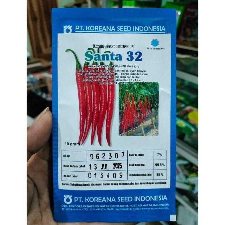 Benih bibit Cabe SANTA 32 F1 10 gram