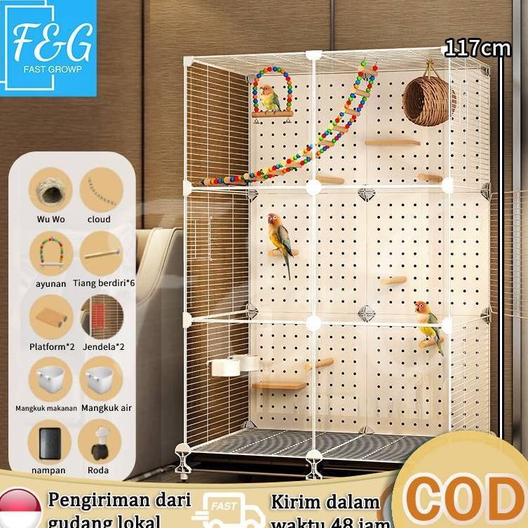 Sangkar Burung Besar Cages Parrot Kandang Merpati Bird Villa Mewah Baru Rotasi 360 Derajat Perlindun