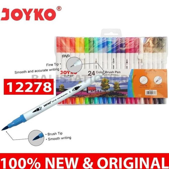 

Promo Joyko Dual Brush Pen Clip-07 Set 24 Warna - Spidol Kuas Kaligrafi