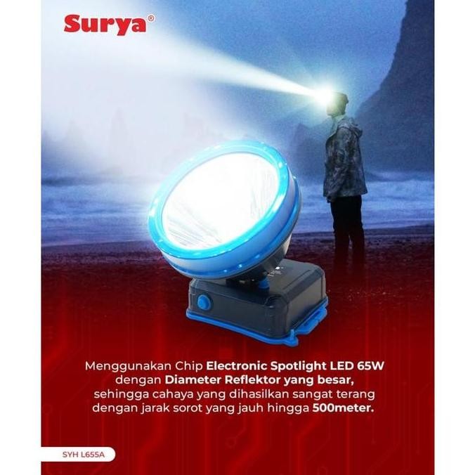 Senter Kepala Led Surya Syh L655A 65W 65 Watt Headlamp Surya Syhl655A