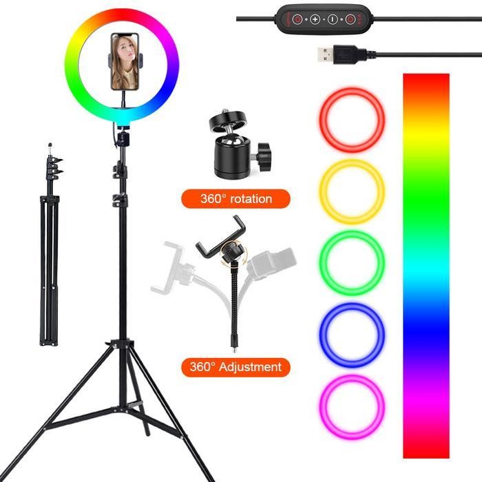 650 Ring light LED& RGB 26 cm and 33 cm + Tripod 2.1M