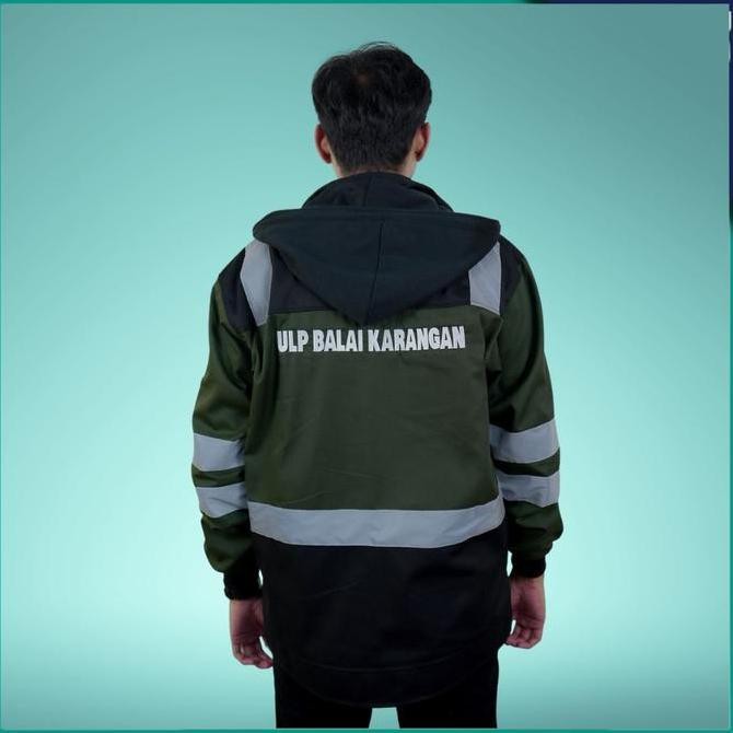 new  Wearpack Safety hijau /Werpack Semi Jaket Keren/Baju Proyek bordir