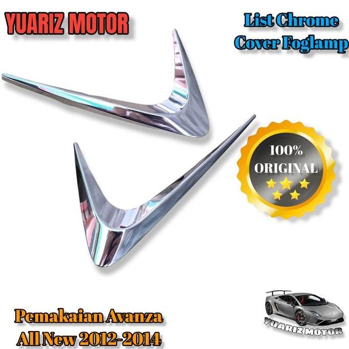 LIST CHROME COVER FOGLAMP ALL NEW AVANZA 2012-2014 ORIGINAL SATUAN