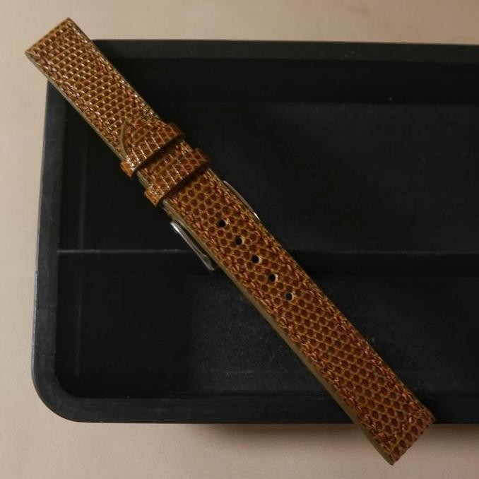 new  Custom Lizard Leather Watch strap - Goldenbrown