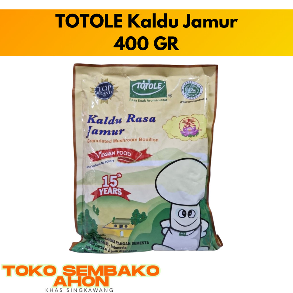 

TOTOLE 400 Gr / Kaldu Jamur Perisa 400 gram / Jamur Mushroom Powder / Vegan Food / Penyedap Makanan / Kaldu Vegan Totole Besar / Mushroom Seasoning Powder 400g